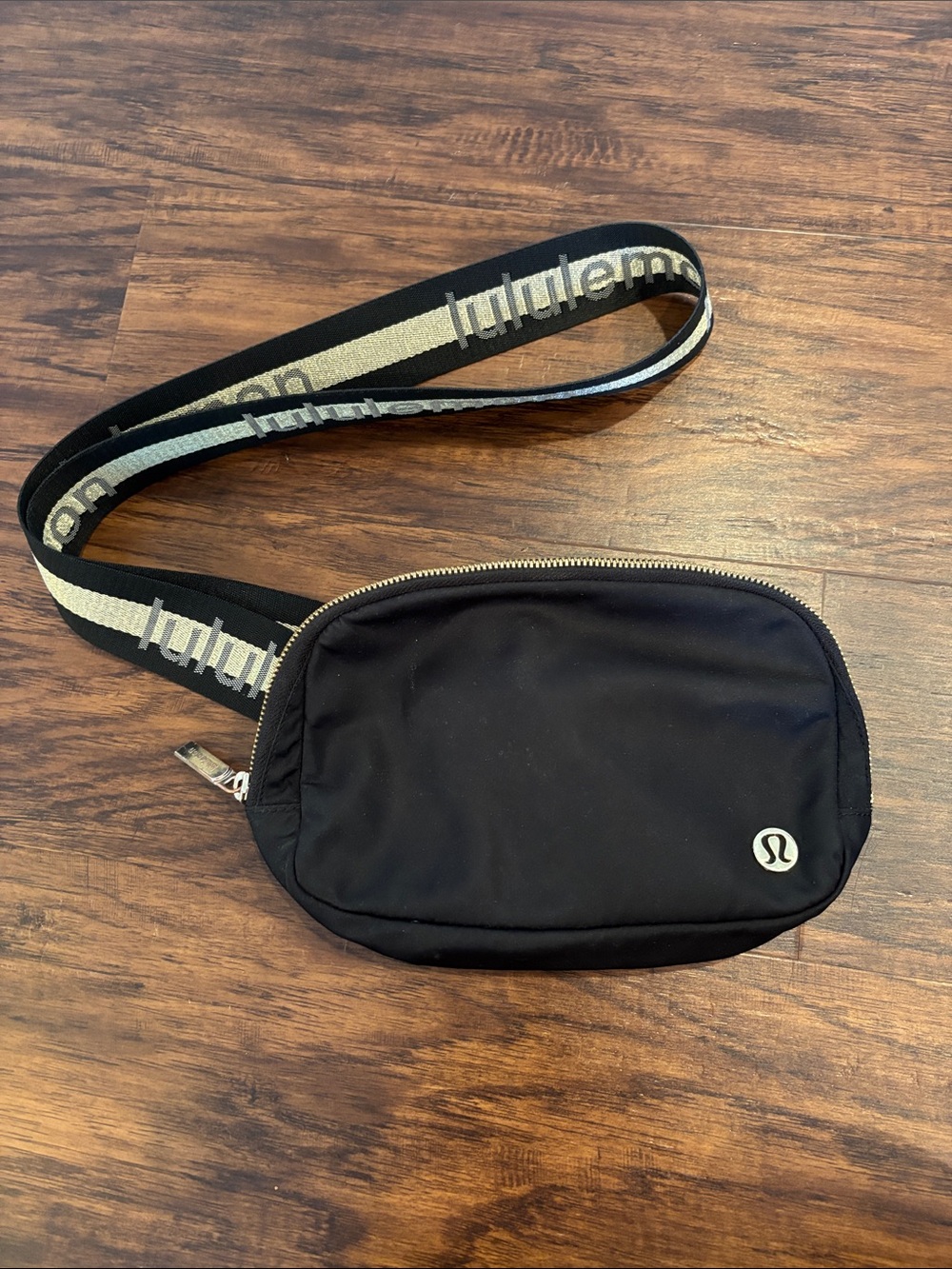 lululemon athletica Black Belt Bag with Contrasting Logo Strap